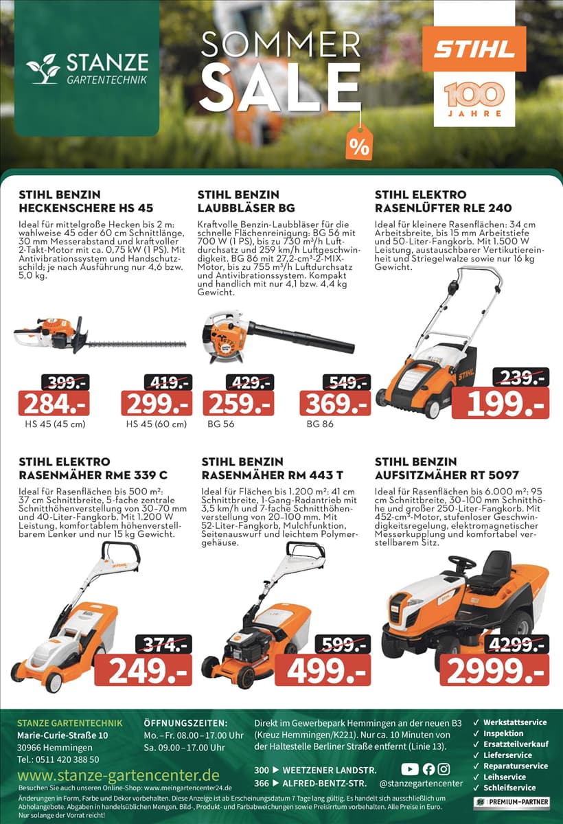 Anzeige Gartentechnik